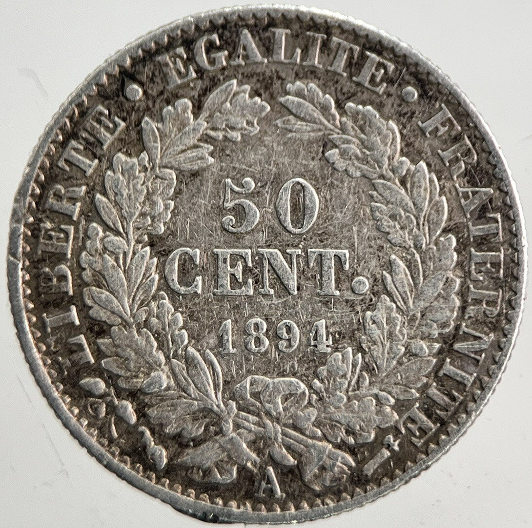 1891 France 50 Centimes Silver Coin | Fine Collectable Grade