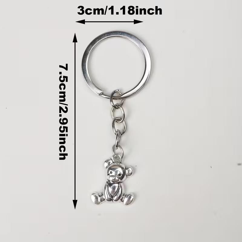 Mini Metal Cute Teddy Bear Charm Keyring Keychain Gift UK