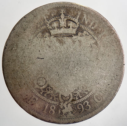 1893 Victoria Half - Crown Silver Coin | Fair Grade