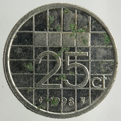 1998 Netherlands 25 Cents Coin | Fine Collectable Grade