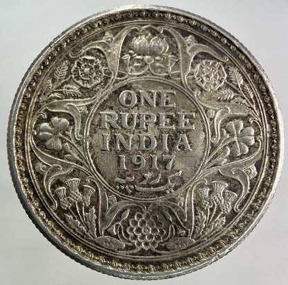 1917 India Rupee Silver Coin | Very Fine Grade