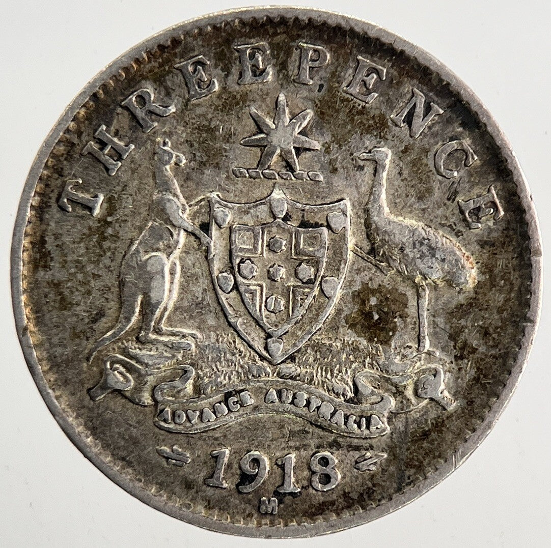 1918 - M Australia Threepence Silver Coin | Very High Grade | a9570