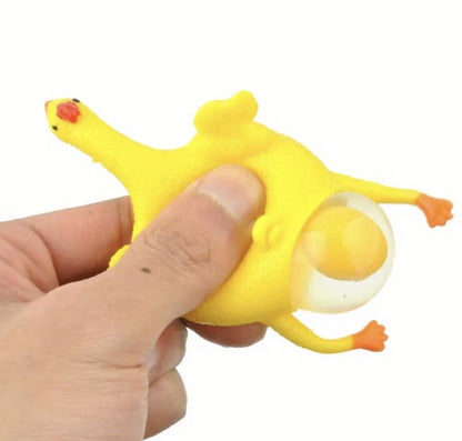 Mini Fun Chicken Laying Egg Rubber Keyring Premium Keychain Gift UK