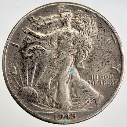 1945 US Half - Dollar Walking Liberty Silver Coin | Fine Collectable Grade | a8200