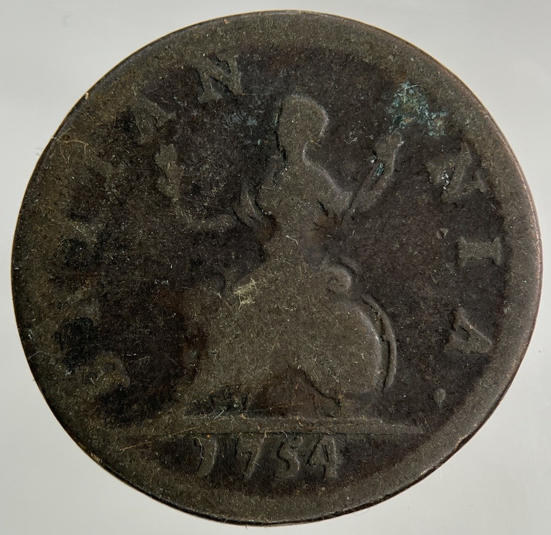 1754 George II 2nd Farthing Coin | Collectable Grade