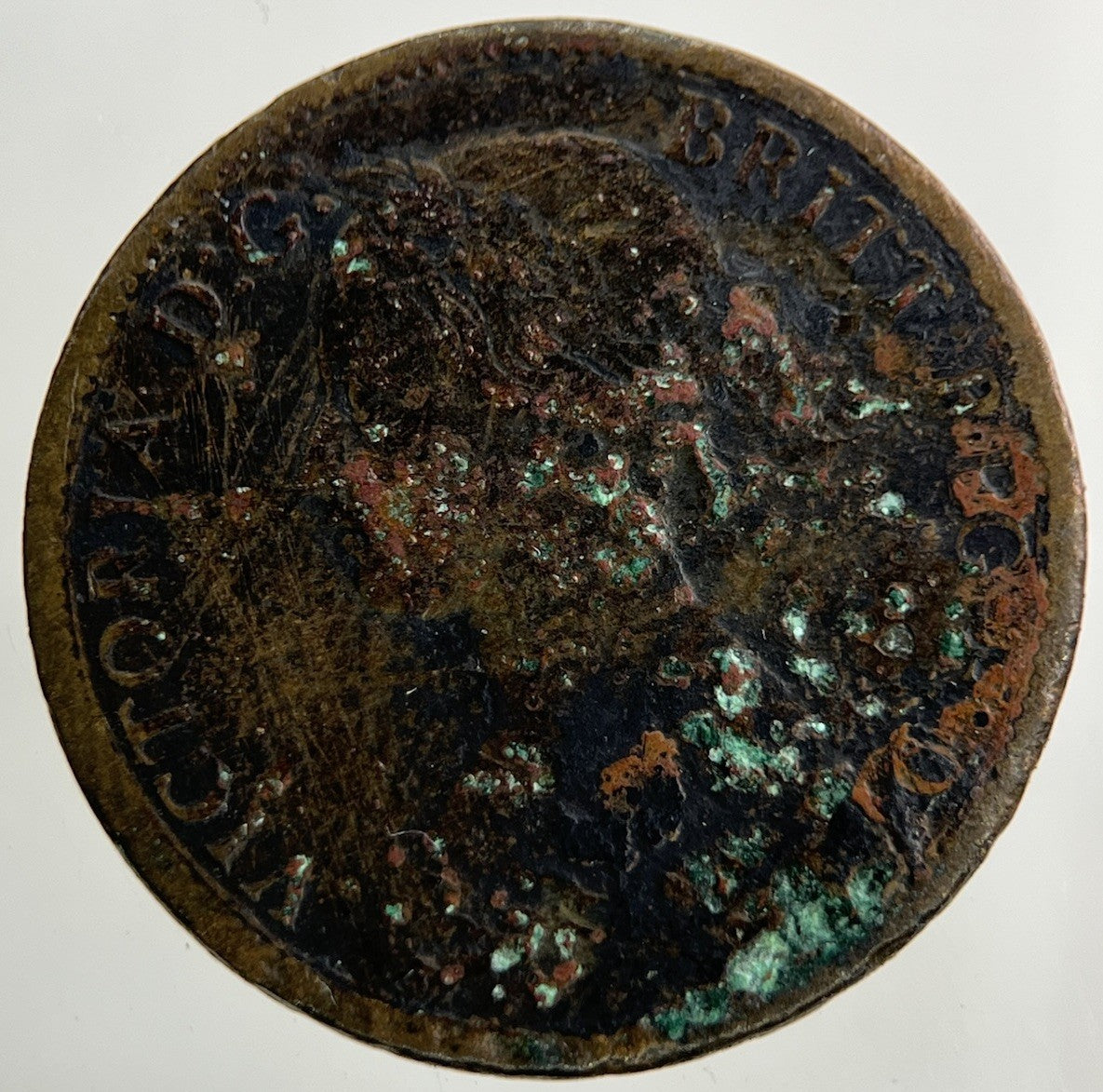1860 Victoria Farthing Coin | Worn Grade