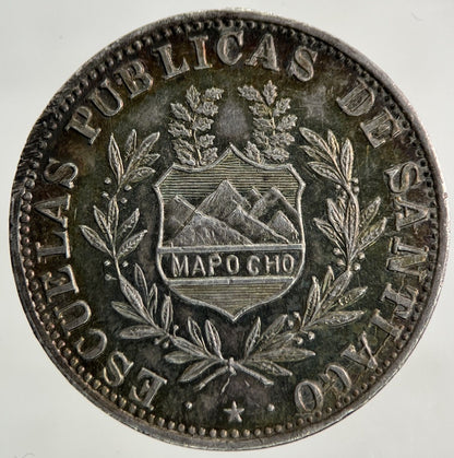 Chile Mapocho Premio Al Merito Silver Medal Coin | Very High Grade