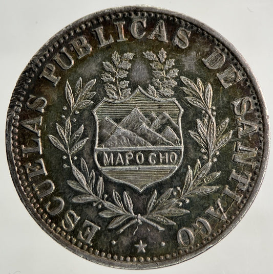 Chile Mapocho Premio Al Merito Silver Medal Coin | Very High Grade