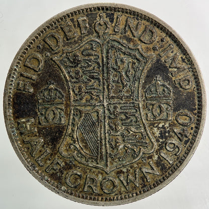 1940 George VI Half - Crown Silver Coin | Collectable Grade