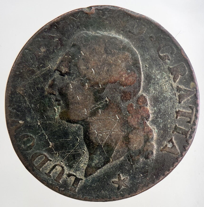 1786 Louis XVI France 1 Sol Coin | Fine Collectable Grade | a9104