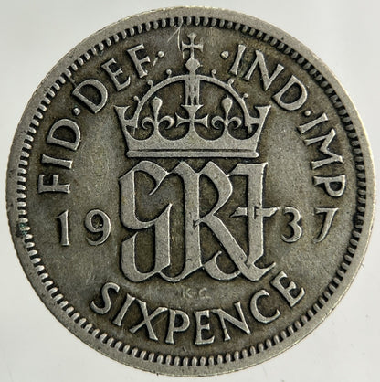 1937 George VI Sixpence Silver Coin | Fine Collectable Grade