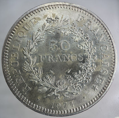 1974 France 50 Francs Silver Coin | Very High Grade