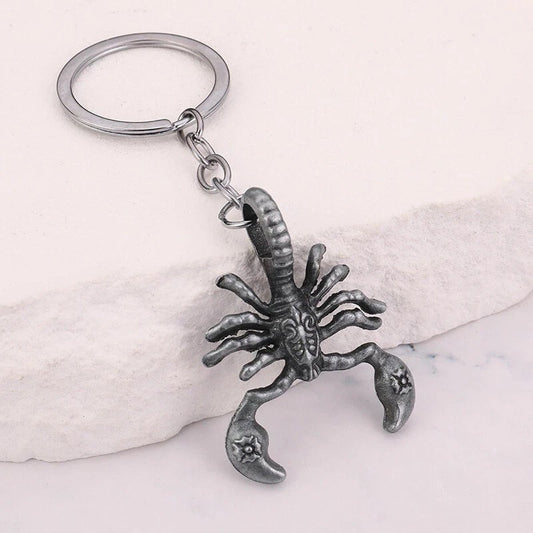 Mini Metal Grey Scorpion Charm Keyring Keychain Gift UK