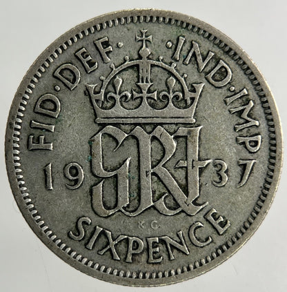 1937 George VI Sixpence Silver Coin | Fine Collectable Grade