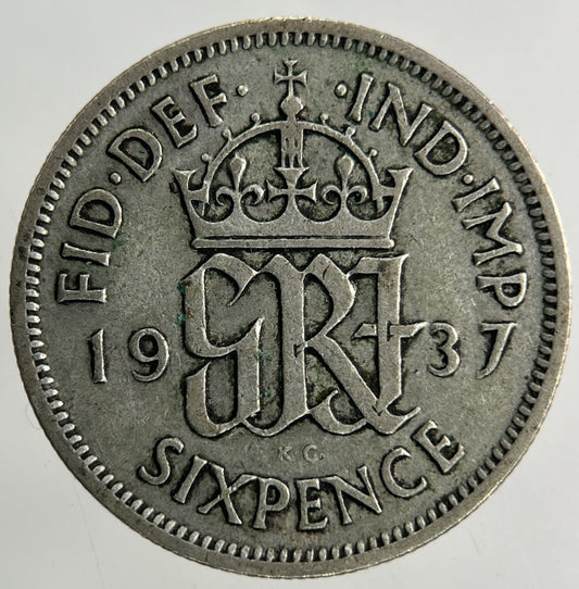 1937 George VI Sixpence Silver Coin | Fine Collectable Grade