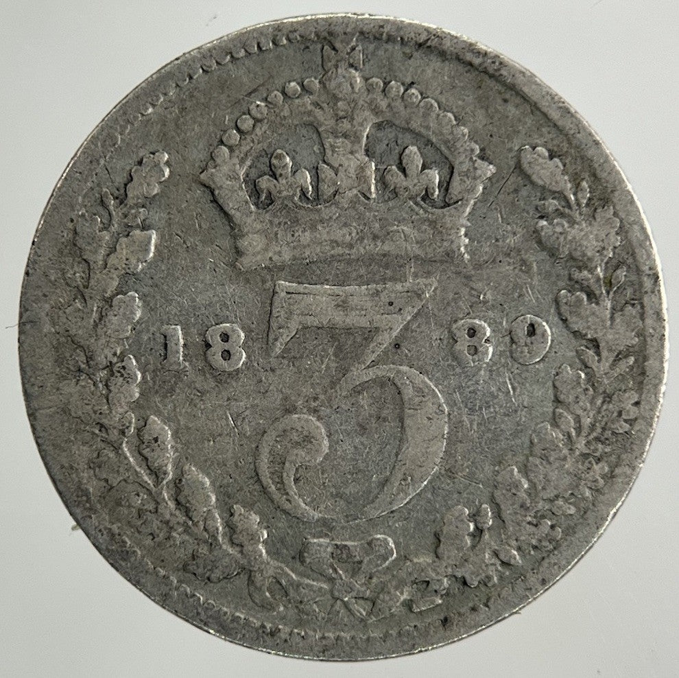 1889 Victoria Threepence Silver Coin | Fair Grade