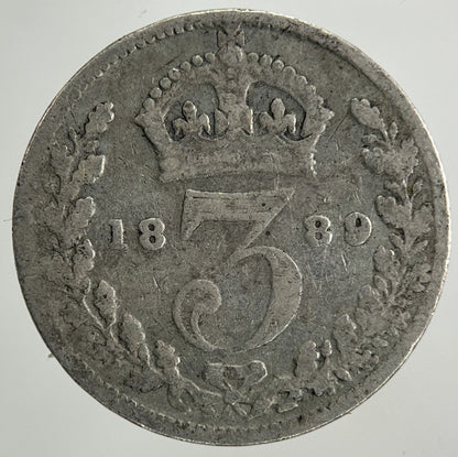 1889 Victoria Threepence Silver Coin | Fair Grade