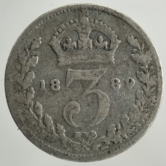 1889 Victoria Threepence Silver Coin | Fair Grade