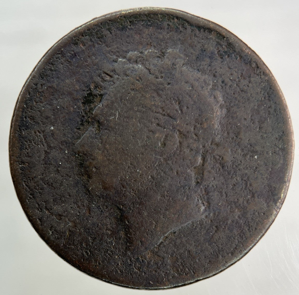 British George IV Half - Penny Coin | Worn Grade