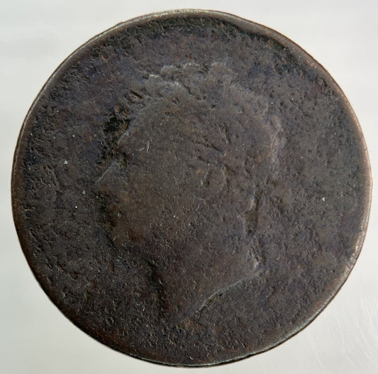 British George IV Half - Penny Coin | Worn Grade
