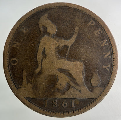 1861 Victoria One Penny Coin | Collectable Grade