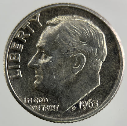 1963 US USA Roosevelt Dime Silver Coin | Fine Collectable Grade