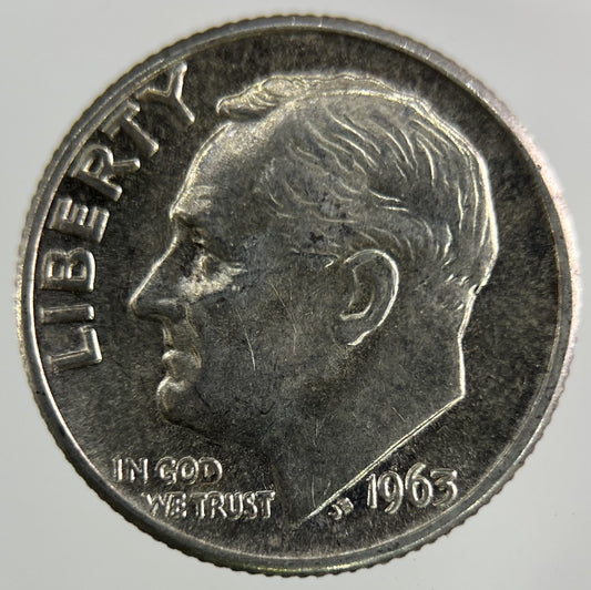 1963 US USA Roosevelt Dime Silver Coin | Fine Collectable Grade