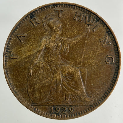 1929 George V Farthing Coin | Fine Collectable Grade