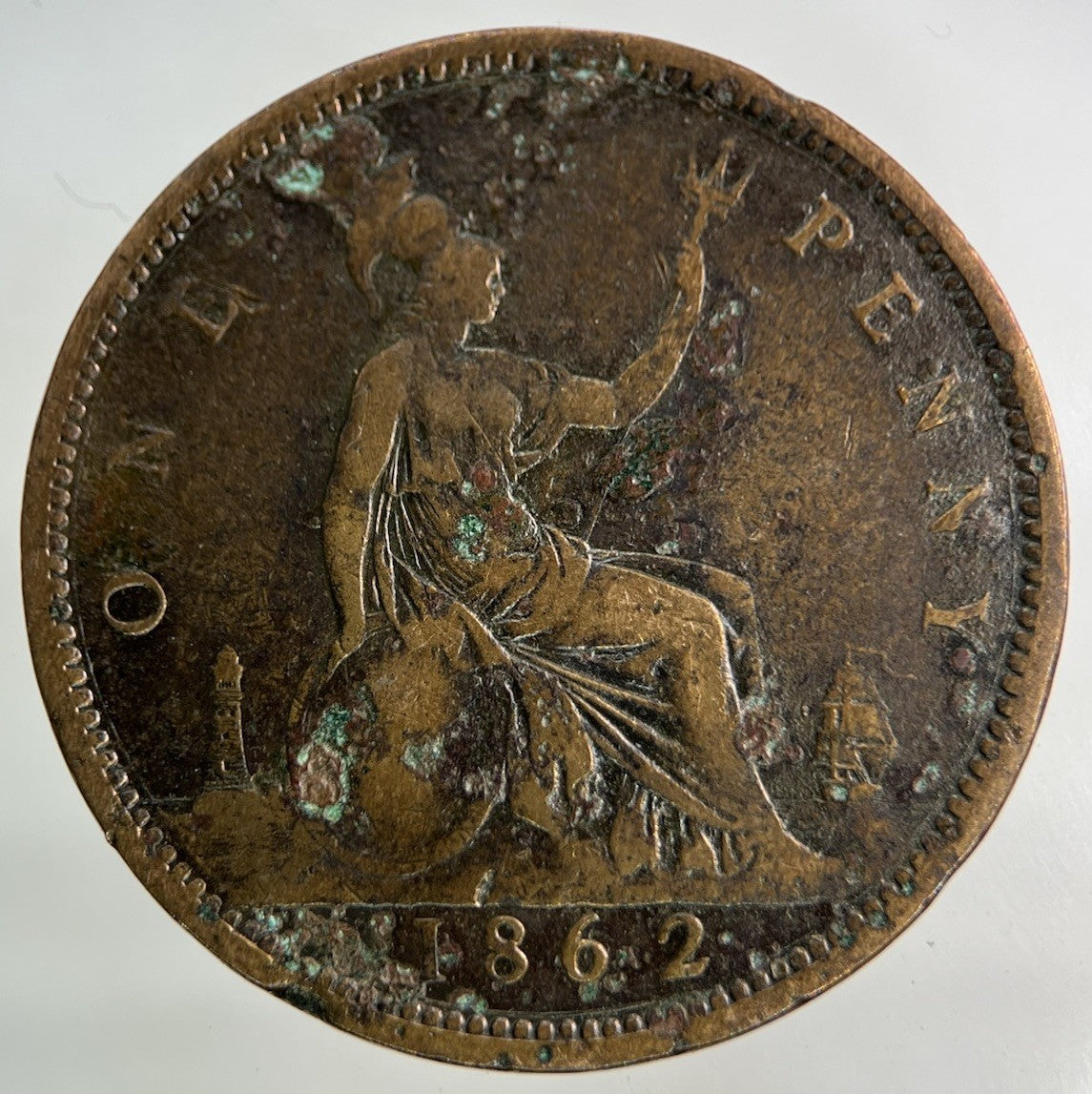 1862 Victoria One Penny Coin | Fine Collectable Grade