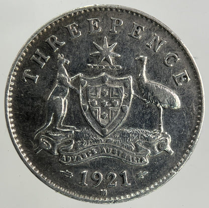 1921 - M Australia Threepence Silver Coin | Very High Grade