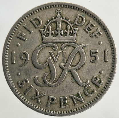1951 George VI Sixpence Coin | Fine Collectable Grade