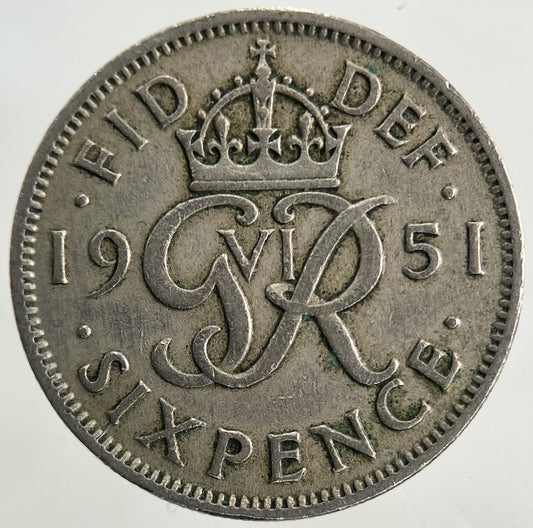 1951 George VI Sixpence Coin | Fine Collectable Grade