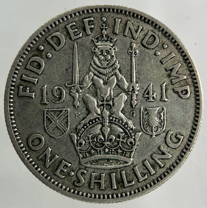 1941 George VI Shilling Silver Coin | Fine Collectable Grade
