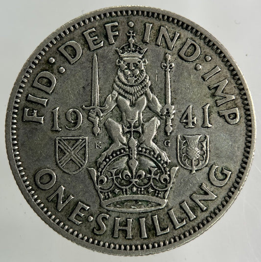 1941 George VI Shilling Silver Coin | Fine Collectable Grade