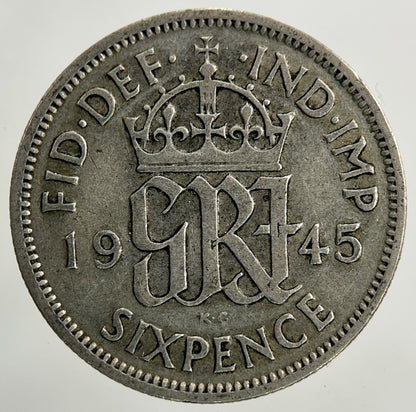 1945 George VI Sixpence Silver Coin | Collectable Grade