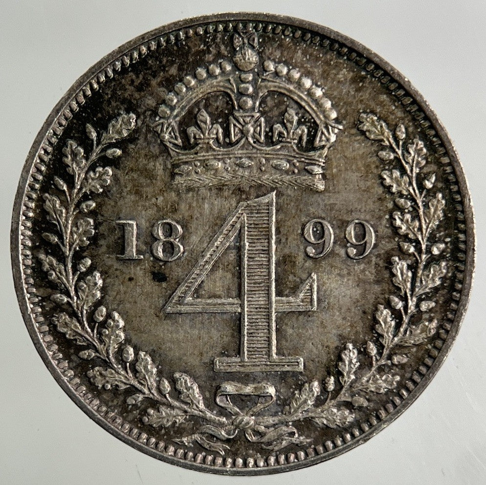 1899 Victoria Maundy Four - Pence Silver Coin | Very High Grade