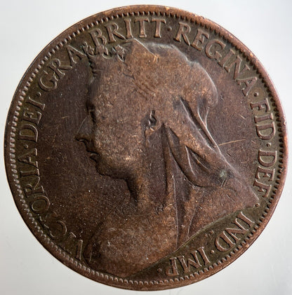 1900 Victoria One Penny Coin | Fair Grade | a3242
