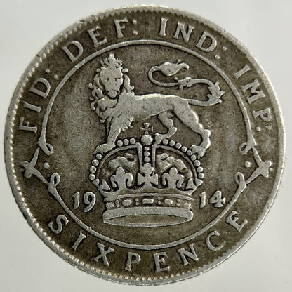 1914 George V Sixpence Silver Coin | Fine Collectable Grade