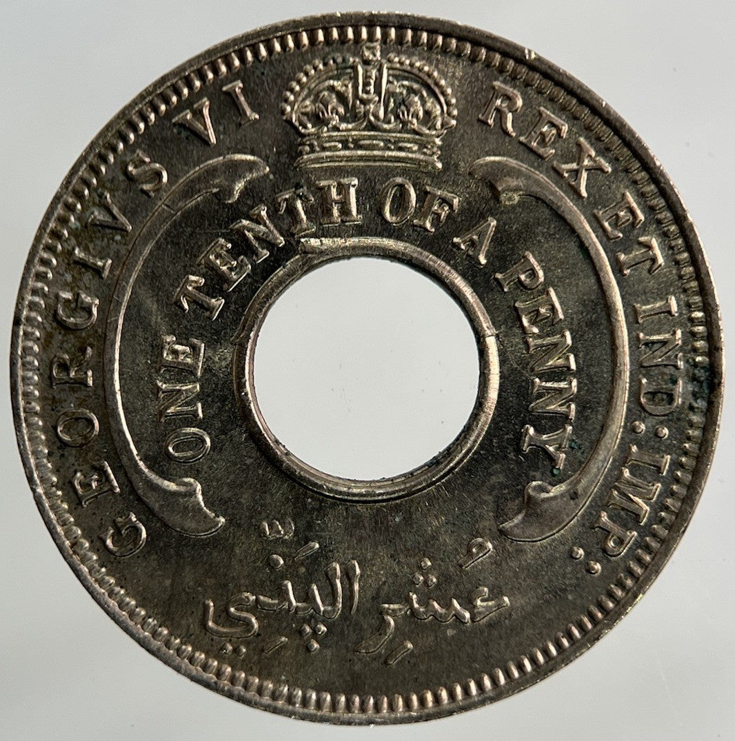 1944 West Africa 1/10 One Tenth Of A Penny Coin | Very Fine Grade