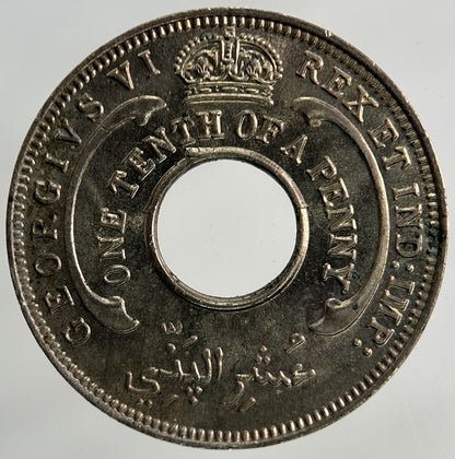 1944 West Africa 1/10 One Tenth Of A Penny Coin | Very Fine Grade