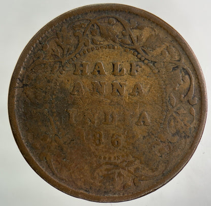 1862 India 1/2 Half Anna Coin | Collectable Grade