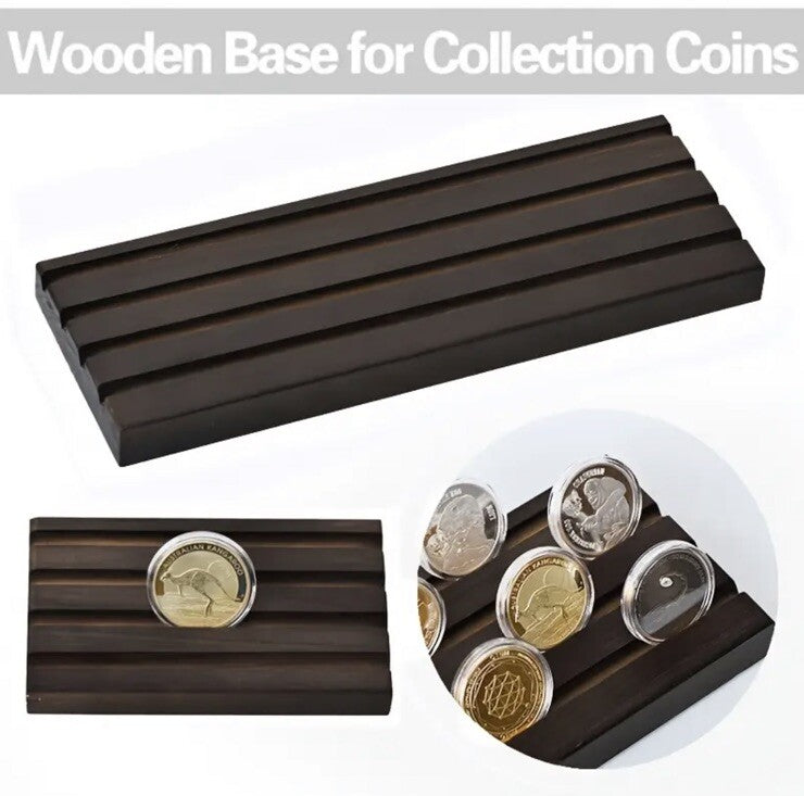 1 x Coin / Medal Solid Wood Wooden Display Stand For 1oz Silver or Gold Coins