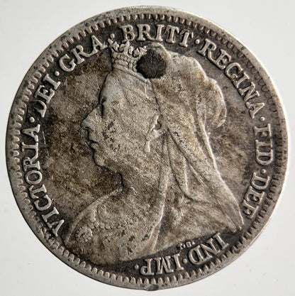 1900 Veiled Head Victoria Threepence Silver Coin | Collectable Grade | a4033
