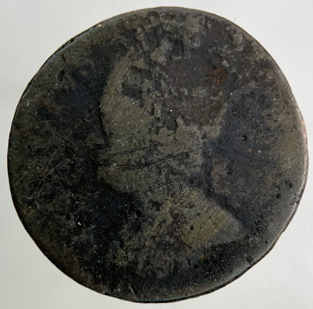 British George II 2nd Farthing Coin | Worn Grade