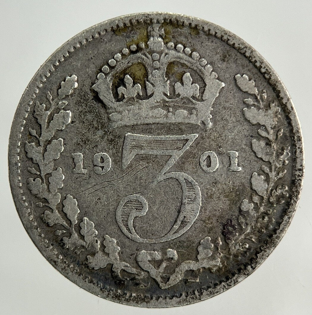 1901 Victoria Threepence Silver Coin | Fine Collectable Grade