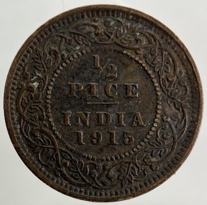 1915 India 1/2 Half Pice Coin | Very High Grade