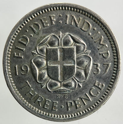 1937 George VI Threepence Silver Coin | Very High Grade