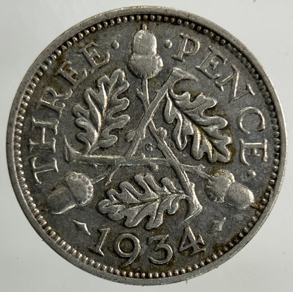 1934 George V Threepence Silver Coin | Collectable Grade