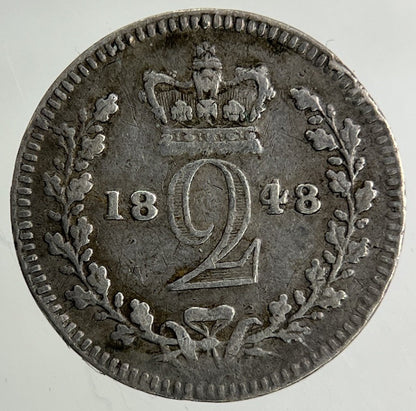 1848 Victoria Maundy Two - Pence Silver Coin | Fine Collectable Grade
