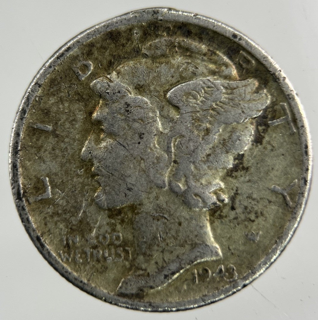 1943 - S US USA Mercury Dime Silver Coin | Collectable Grade